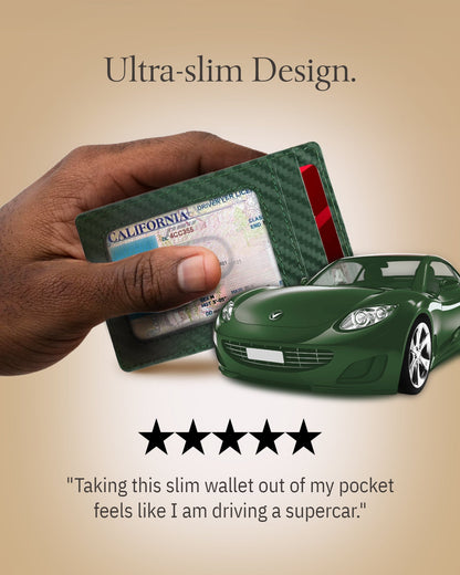 Genuine Leather Slim Card Holder – RFID Blocking, Thumb-Hole Access