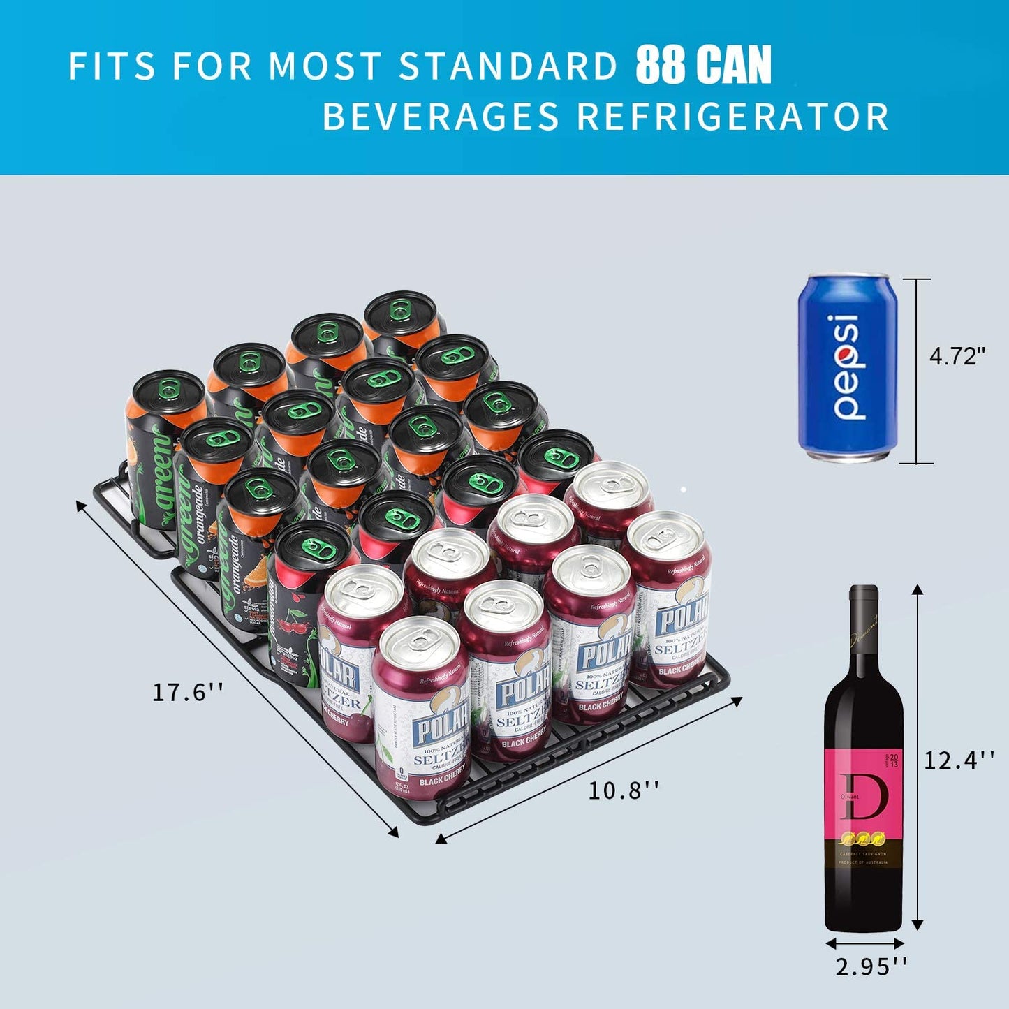 24 Inch Metal Shelves Built-in Wine Fridges Cooler Beverage Refrigerator