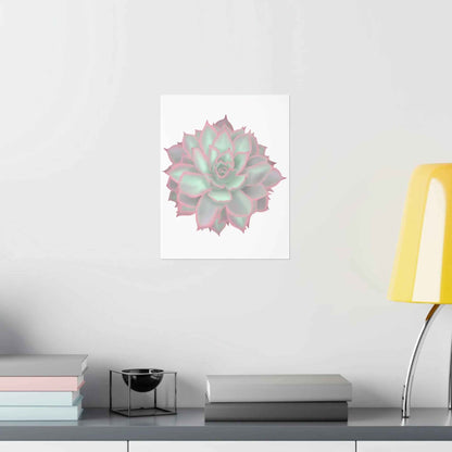 Echeveria Violet Queen Succulent Botanical Print – Unframed Wall Art