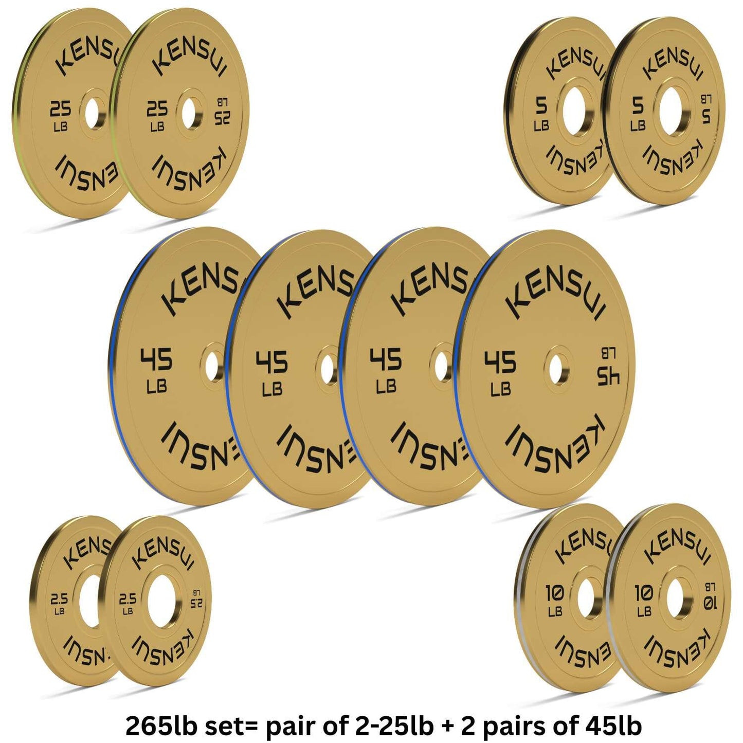 Calibrated Gold Weight Plates (LBS)