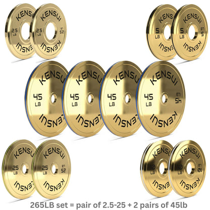 Calibrated Gold Weight Plates (LBS)