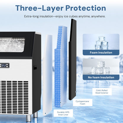 265LBS Freestanding Commercial Ice Maker