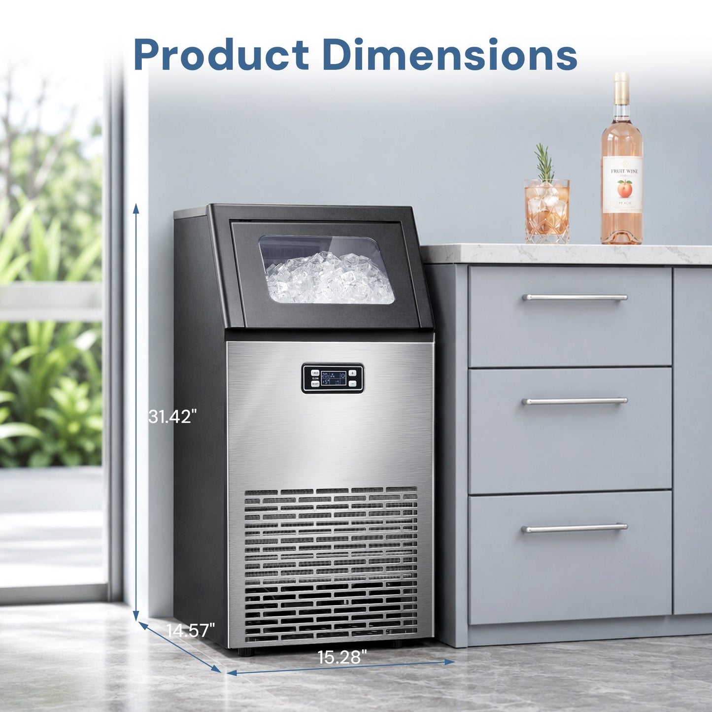 200LBS Freestanding Commercial Ice Maker Z5895