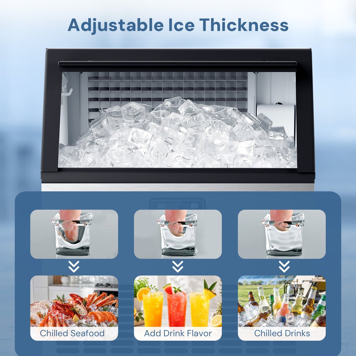 200LBS Freestanding Commercial Ice Maker Z5895