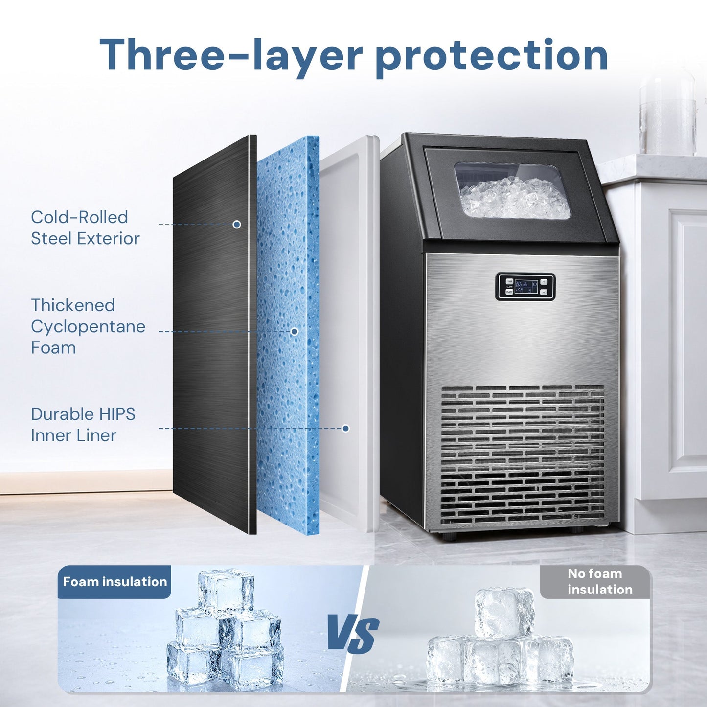265LBS Freestanding Commercial Ice Maker