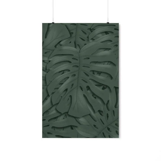 Deep Green Monstera Botanical Print – Unframed Wall Art
