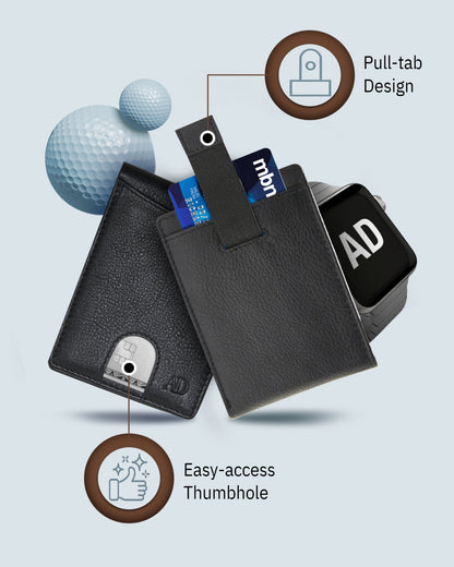 Genuine Leather Pull-Strap Bifold Wallet – Holds 7 Cards, RFID Blocking