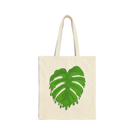 Melting Monstera Canvas Tote Bag – Eco Friendly Everyday Carry