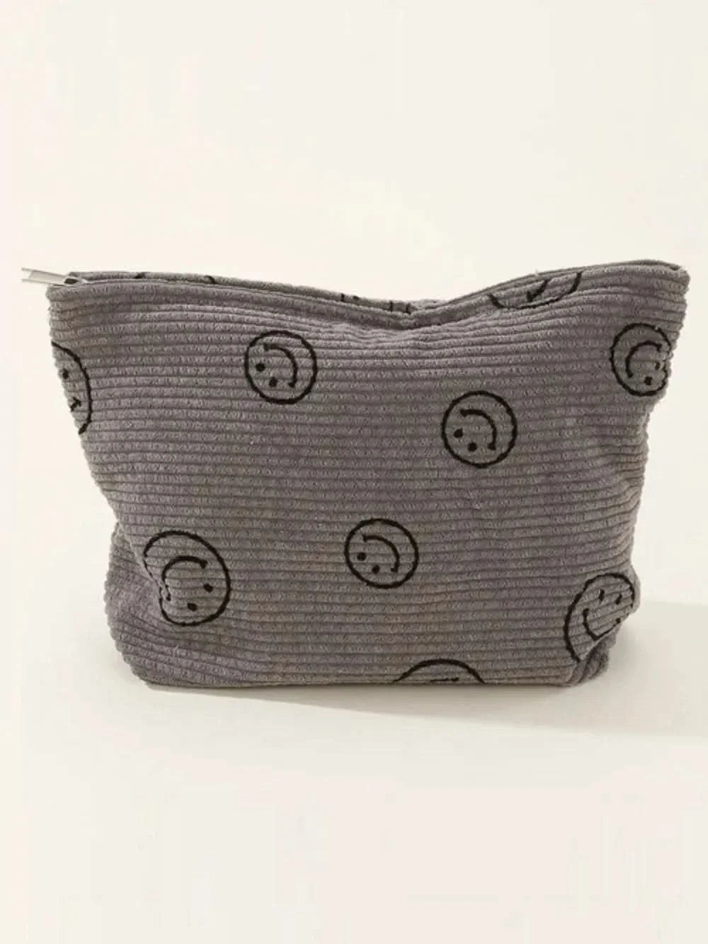Zenana Corduroy Smile Clutch Bag With Pinstripe Print