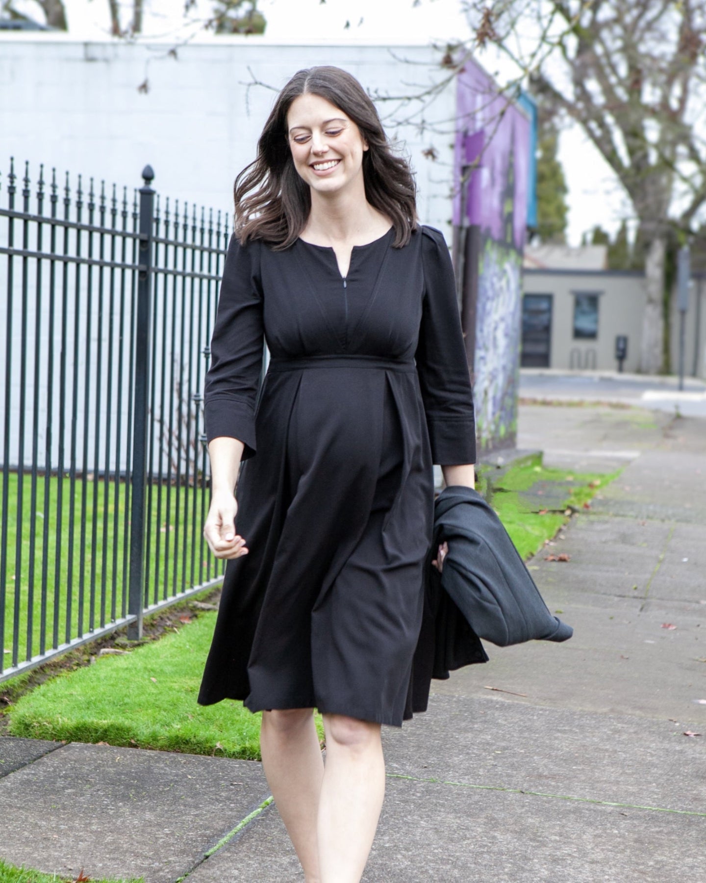 Sarah Empire Maternity & Nursing Dress in TENCEL (Regular & Petite)