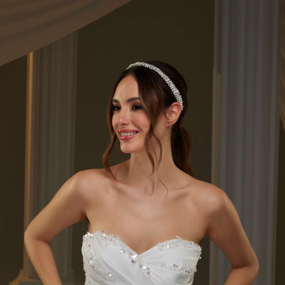 Pearl and  Crystal Halo Band