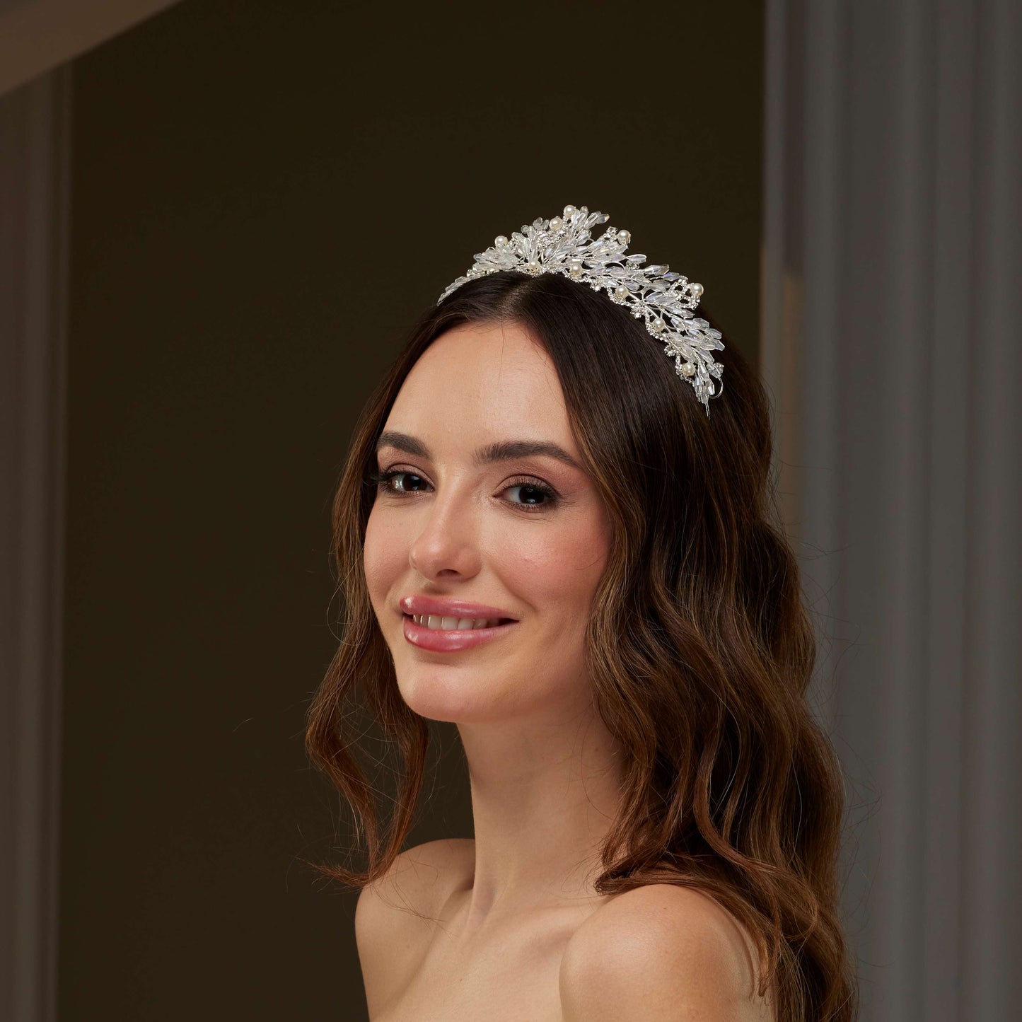 Pearl and Crystal Bridal Tiara