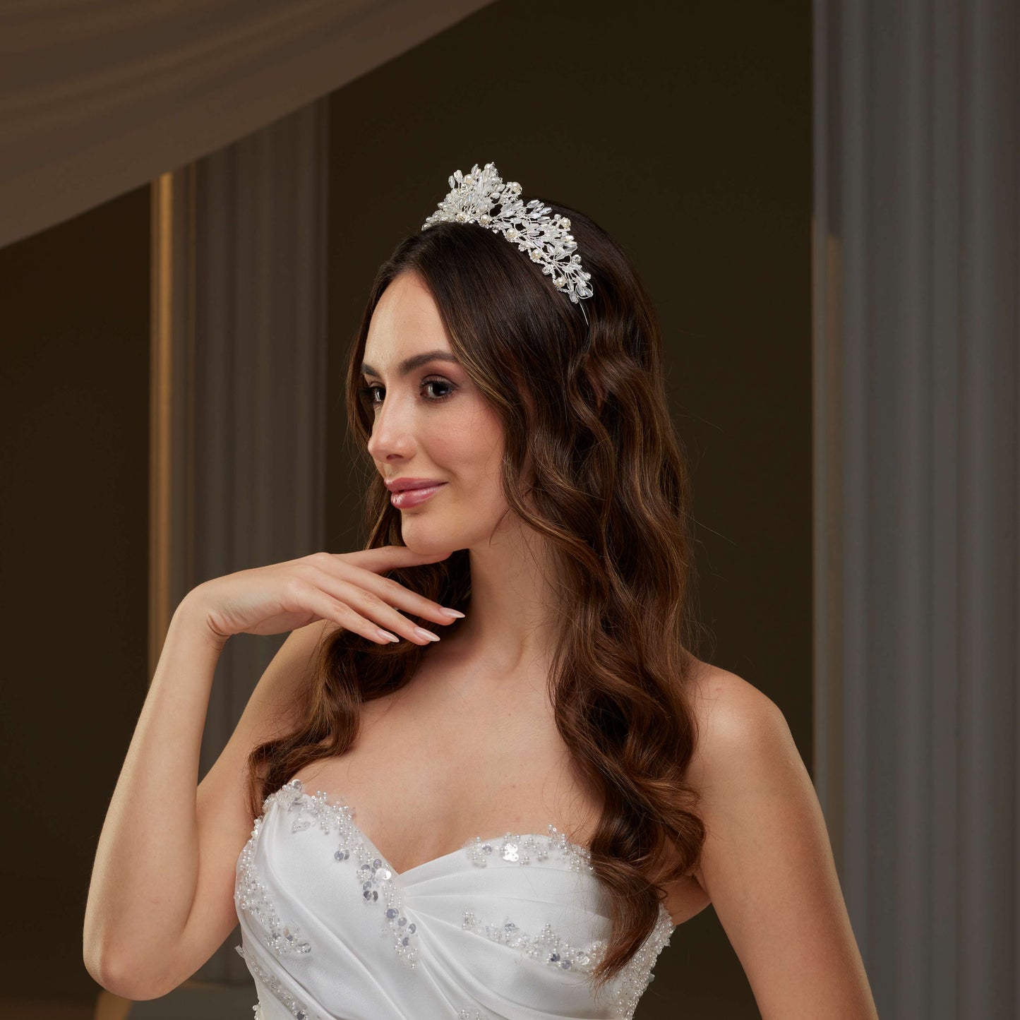 Crystal & Pearl Wedding Tiara