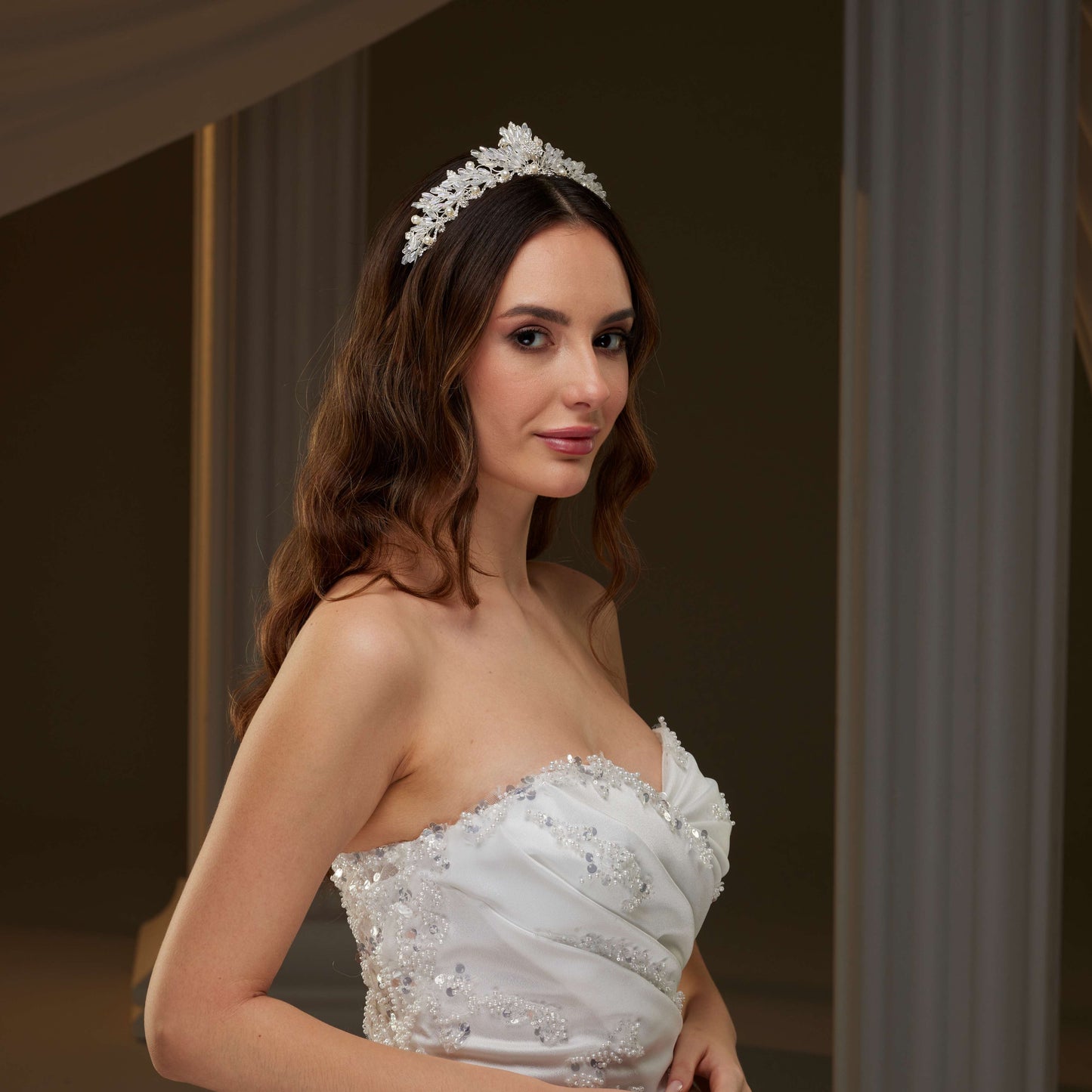 Crystal and Pearl Wedding Tiara