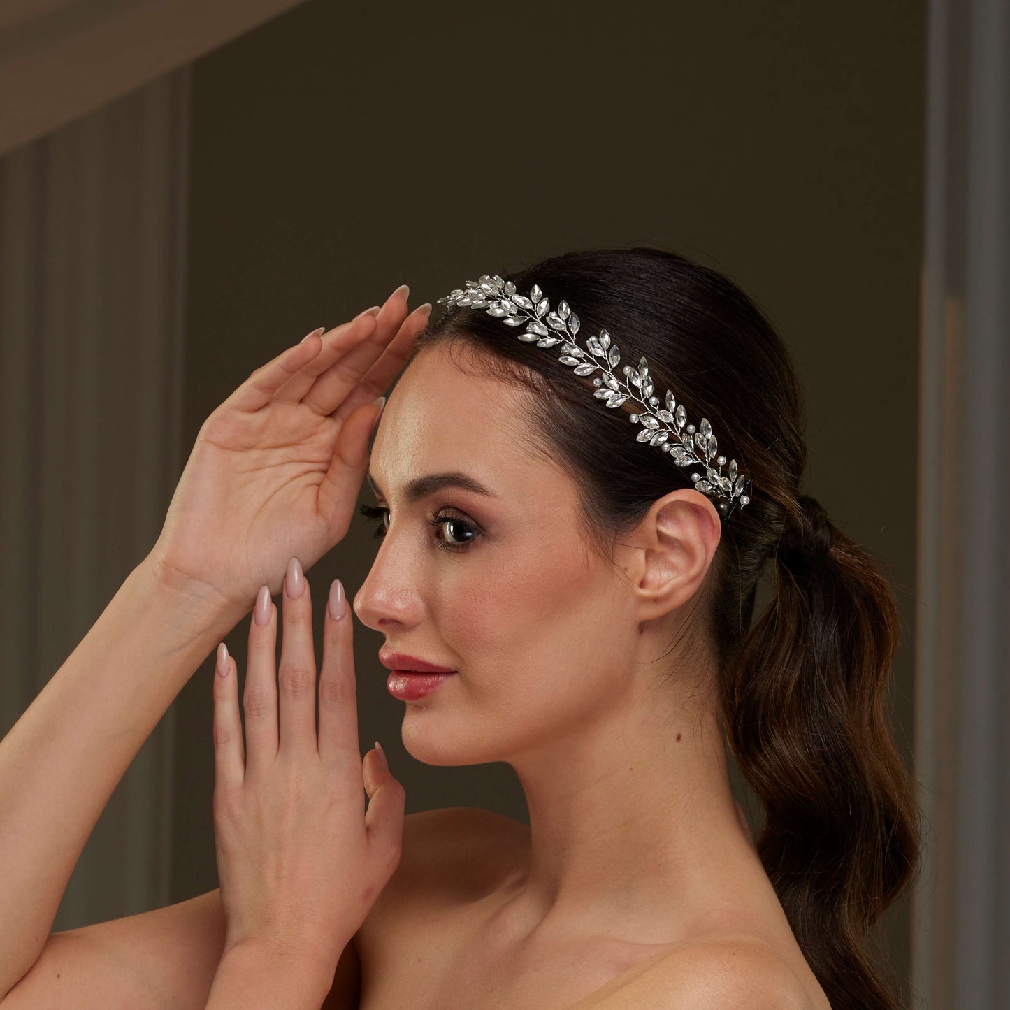 Crystal and Pearl  Hair Vine