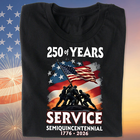 250 Years Of Service Semiquincentennial Shirt | Happy 250th Birthday USA | Patriotic 4th Of July Tee | America 250th Anniversary 682491