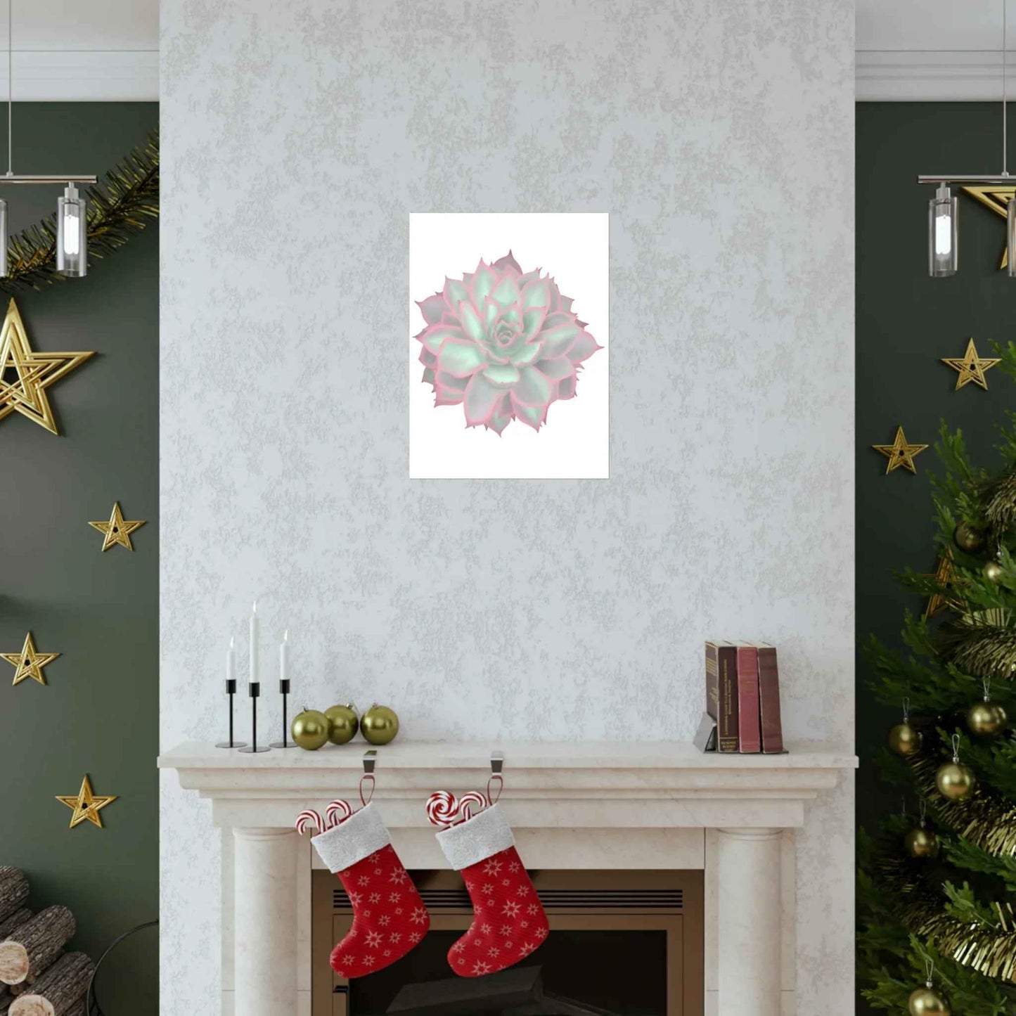 Echeveria Violet Queen Succulent Botanical Print – Unframed Wall Art