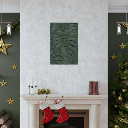 Deep Green Monstera Botanical Print – Unframed Wall Art