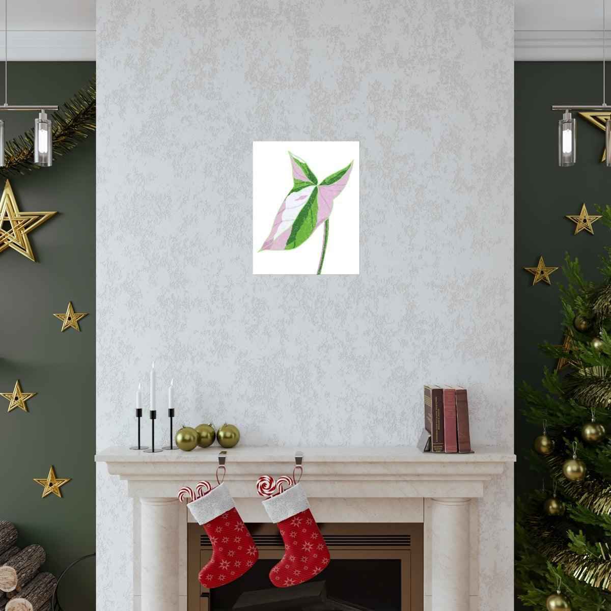 Syngonium Tricolor Botanical Print – Unframed Wall Art