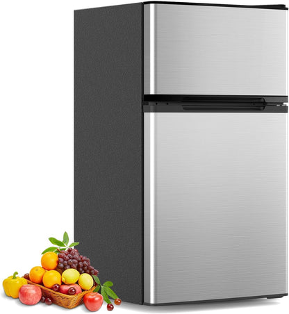 3.2 Cu.Ft Mini Fridge with Freezer, Double Door Compact Refrigerator 58087RRE0