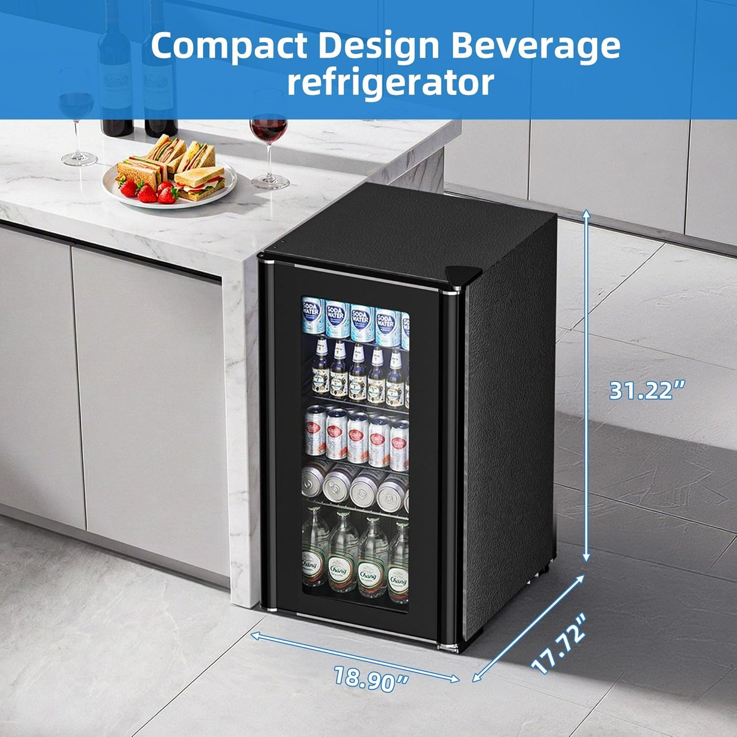 3.2 cu.ft  Wine Cooler/Cabinet Beverage Refrigerator W5899H