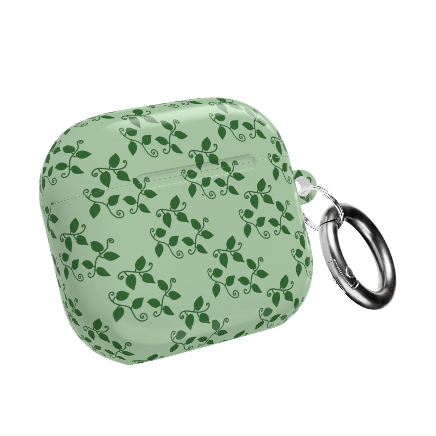 Pothos Pattern Earbud Case – Slim Protective Cover With Carabiner