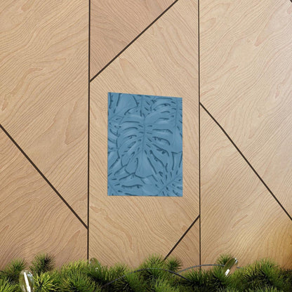 Cerulean Monstera Botanical Print – Unframed Wall Art