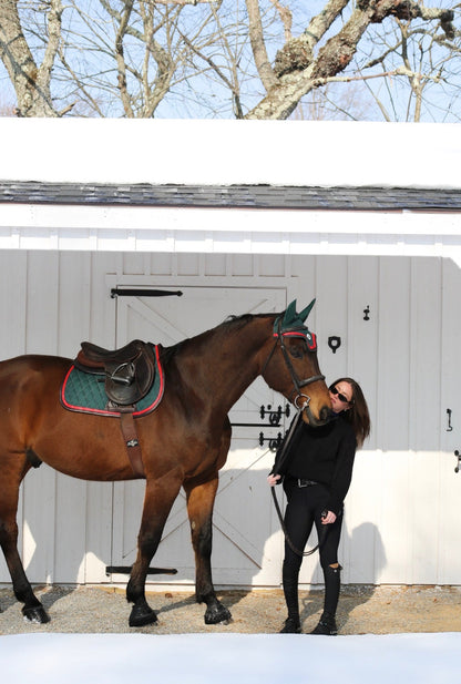 Jump Saddle Pad | Green- Brown & Red