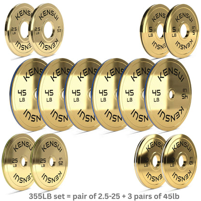 Calibrated Gold Weight Plates (LBS)