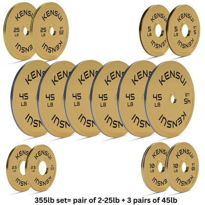 Calibrated Gold Weight Plates (LBS)