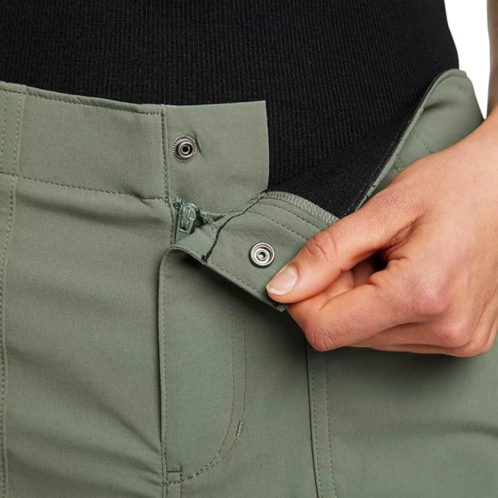 New Eddie Bauer Womens Size 14 Dark Gray High Rise Fitted Horizon Bermuda Shorts