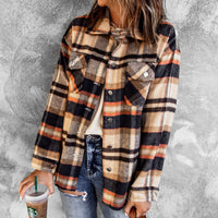 Multicolor Plaid Casual Button Up Flannel Shacket Anytime