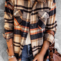 Multicolor Plaid Casual Button Up Flannel Shacket Anytime
