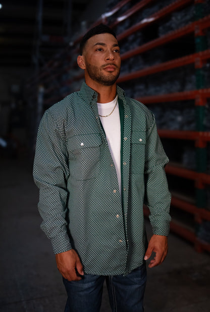 FR Pearl Snap Work Shirt - Gunner Green