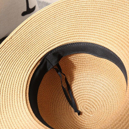 La Dolce Vita Straw Hat - Stylish Italian Summer Sun Hat with Ribbon Tie