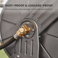 Garden Hose Reel Cart-2 Wheels-Stainless Steel-Heavy Duty