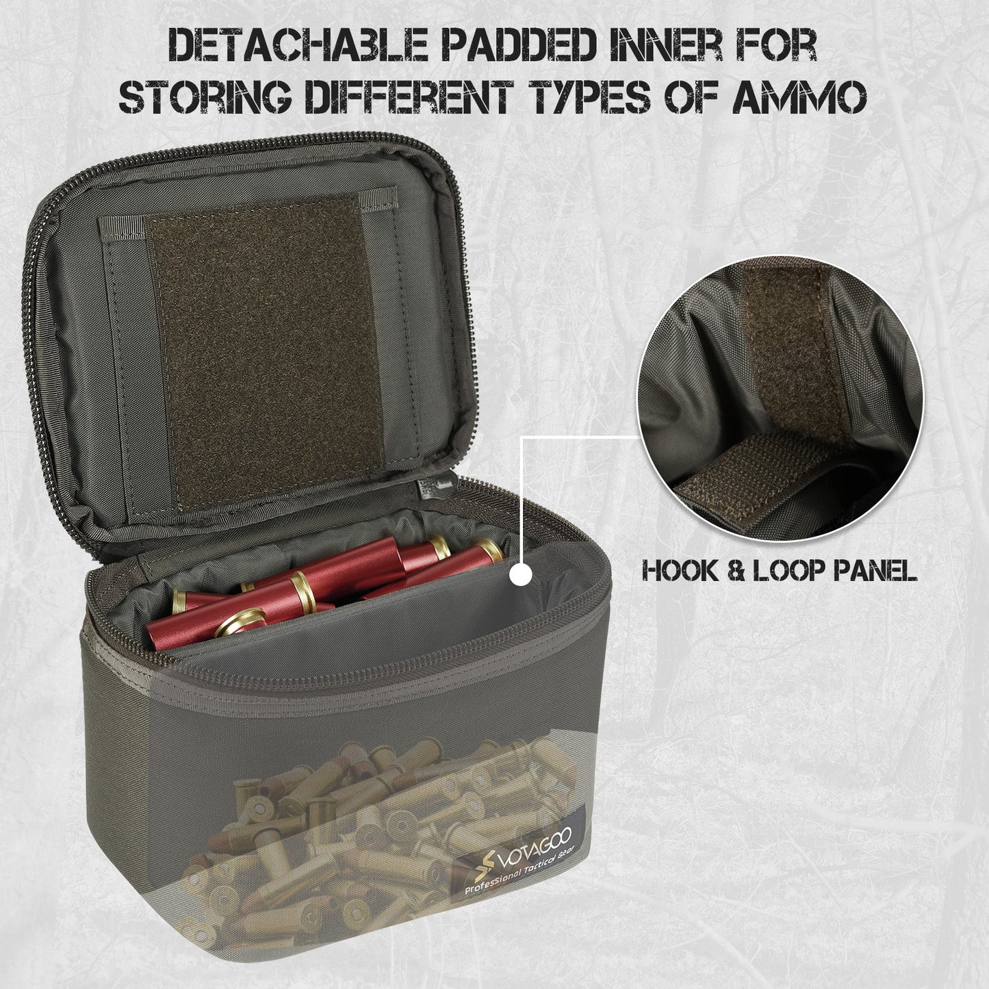 Tactical Ammo Bag, Ammos Transportation Bag for Pistol Rifle and Shotgun Range