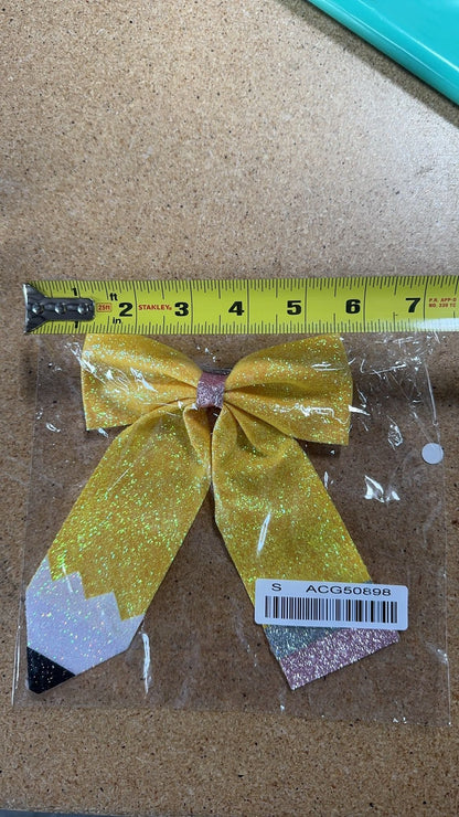 Back to School Sequin Bow Hairpin
