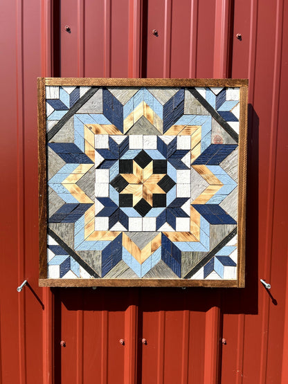 Amish Handmade Barn Quilt - Square (20.75 in x 20.75 in x 1 in)