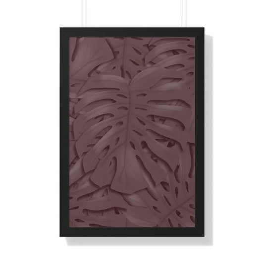 Merlot Monstera Framed Print – Botanical Wall Art