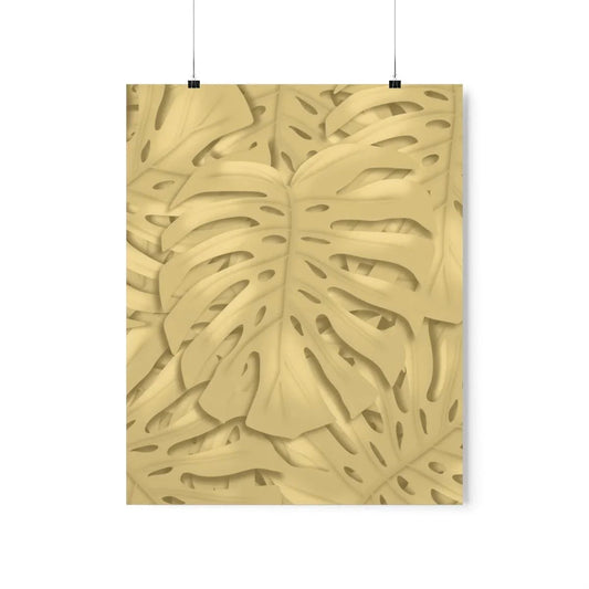 Golden Monstera Botanical Print – Unframed Wall Art