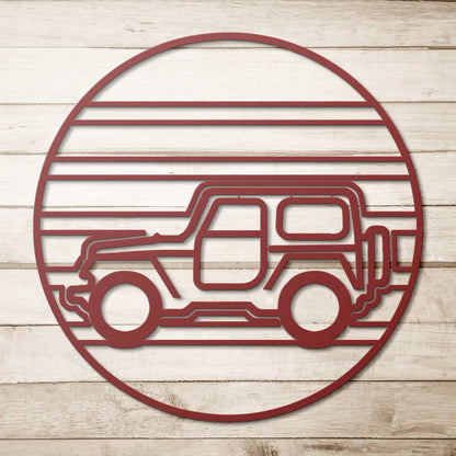 4x4 sunset metal wall art desert glow decor garage accent unisex