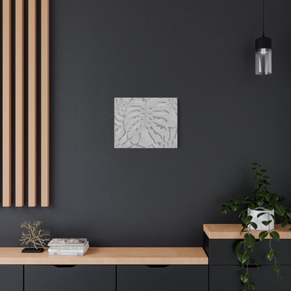 Soft Grey Monstera Canvas Print – Botanical Wall Art