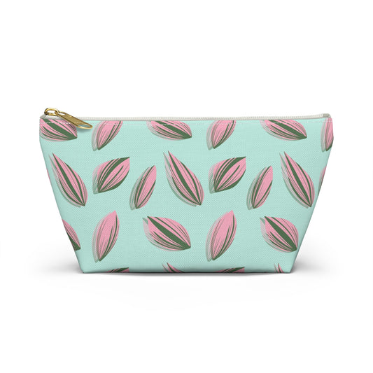 Tradescantia Nanouk Pattern Accessory Pouch – Zippered Catch-All With T-Bottom