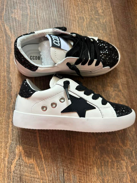 Black Star with Black Glitter Accent