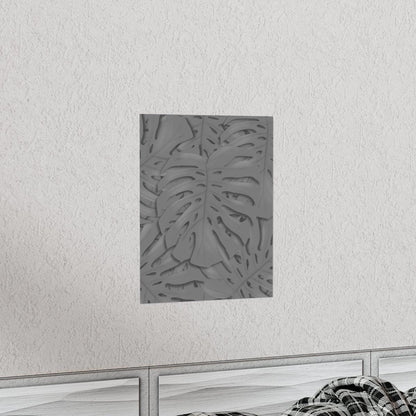 Grey Monstera Botanical Print – Unframed Wall Art