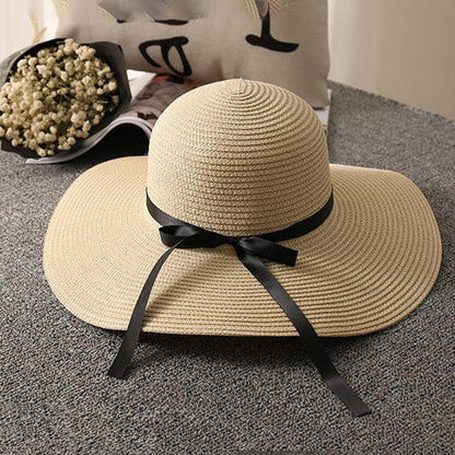 La Dolce Vita Straw Hat - Stylish Italian Summer Sun Hat with Ribbon Tie