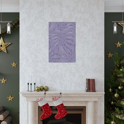 Violet Monstera Botanical Print – Unframed Wall Art