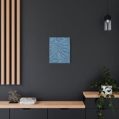 Cerulean Blue Monstera Canvas Print – Botanical Wall Art