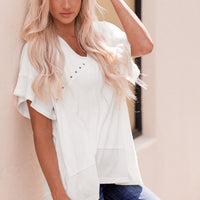 Flutter Sleeve High-Low Top